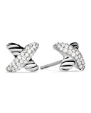 X Earrings with Diamonds