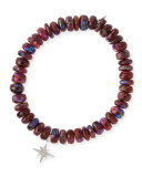 Mystic Rhodolite Bracelet with Diamond Starburst Charm