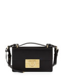 Aileen Small Leather Shoulder Bag, Nero