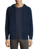 Boiled Cashmere Zip-Up Hoodie
