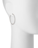 18k Gold Micro Diamond Pave Hoop Earrings, 1.5"