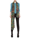 Round-Neck Long-Sleeve Sweater, Turquoise