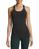 Silhouette Triple-Mesh Tank, Black