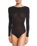 Buenos Aires Long-Sleeve String Bodysuit, Black