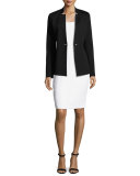 Classic Cady Scoop-Neck Dress, White