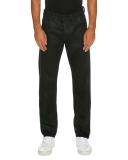 Spray-Paint Diagonal-Stripe Straight-Leg Jeans, Black