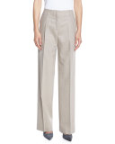 Rivington High-Waist Full-Leg Wool-Blend Pants