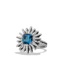 23mm Diamond & Blue Topaz Starburst Ring