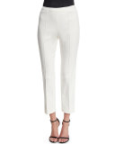 Alexa Stretch Micro Ottoman Capri Pants, Cream