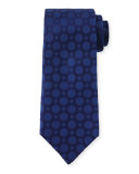 Large Dot-Print Silk Tie, Navy