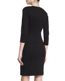 3/4-Sleeve Punto Milano Sheath Dress