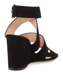 Rylee Suede 85mm Wedge Sandal, Black