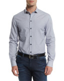 Mini Diamond-Print Long-Sleeve Sport Shirt, Multi