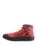 Men's High-Top Sneaker with Trompe l'Oeil Effect