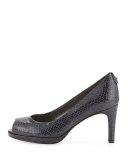 Logoplainfield Snake-Print Pump, Sea Crystal