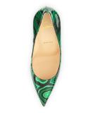 So Kate Marbled Red Sole Pump, Green
