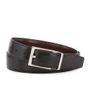 Reversible Leather Belt Boxed Gift Set, Black/Brown