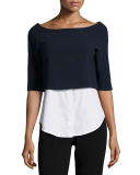 Burgess Admiral Crepe Layered Top