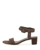 Rena Suede City Sandal, Dark Smoke