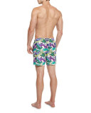 Moorea Forest Paradise Printed Swim Trunks, Pink