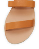 Agapi Flat Leather Gladiator Sandal, Brown