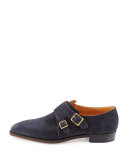 Arca Suede Double-Monk Shoe, Navy