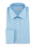 Check Barrel-Cuff Dress Shirt, Teal