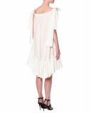 Poplin Off-the-Shoulder Shift Dress, White