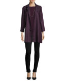 Gypsum Jacquard Long Stand Collar Jacket