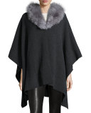 Cashmere Cape w/ Fox Fur Collar