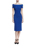 Strappy Off-the-Shoulder Cocktail Dress, Turkish Sea