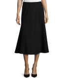 Tulip Knit Midi Skirt, Black