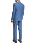 Solid Wool Two-Piece Suit, Light Blue