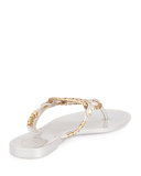 Georgica Jelly Thong Sandal, Silver/Gold