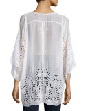 Avy 3/4-Sleeve Eyelet Tunic 