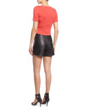Short-Sleeve Cropped T-Shirt, Poppy