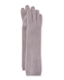Long Cashmere Tech Gloves, Zinc