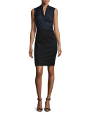 Laken Sleeveless Crossover Dress, Navy Yard