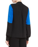Dillon Colorblock Silk Blouse