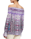 Off-the-Shoulder Paisley-Print Blouse 