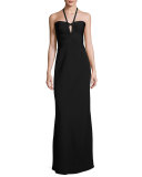 Strappy Halter Bandage Gown, Black