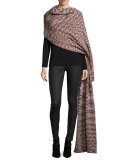 Printed Runway Blanket Scarf, Multicolor