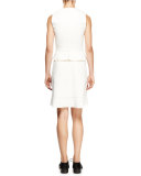Sleeveless Grommet-Embellished Dress, White