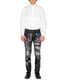 Oversized-Pocket Long-Sleeve Shirt, White