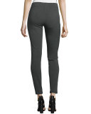 Herringbone Stretch Leggings, Dark Gray