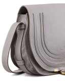 Marcie Medium Leather Crossbody Bag, Gray