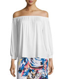 Ayumi Off-the-Shoulder Top, White