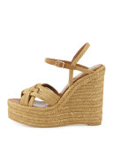Braided Jute Wedge Sandal, Almond