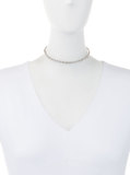 18K White Gold Diamond Baguette Choker Necklace, 3.0 tdcw