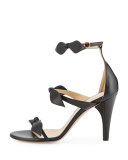 Naka Bow 100mm Sandal, Black
